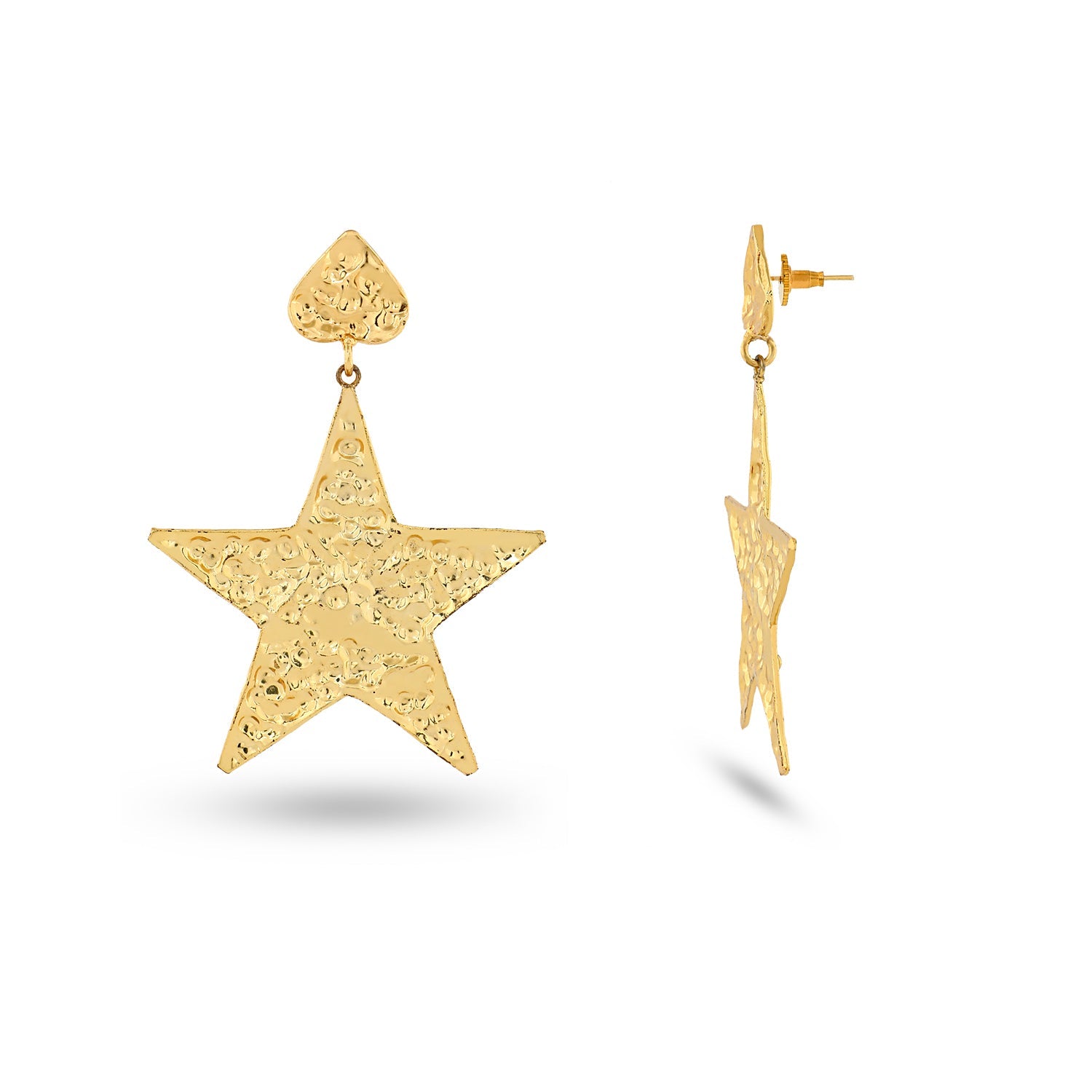 Beaten Star Earrings