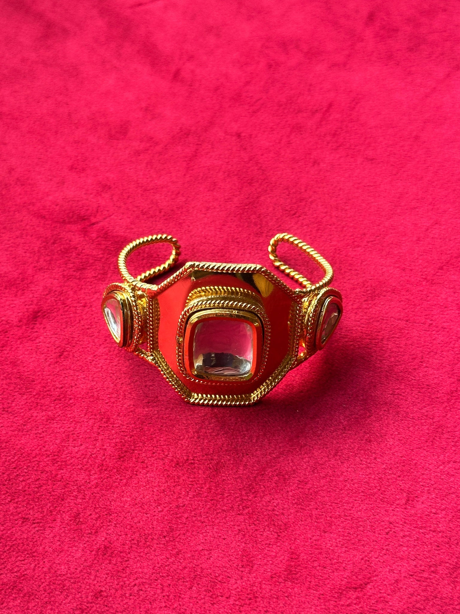 Polki Hexagon Handcuff Gold