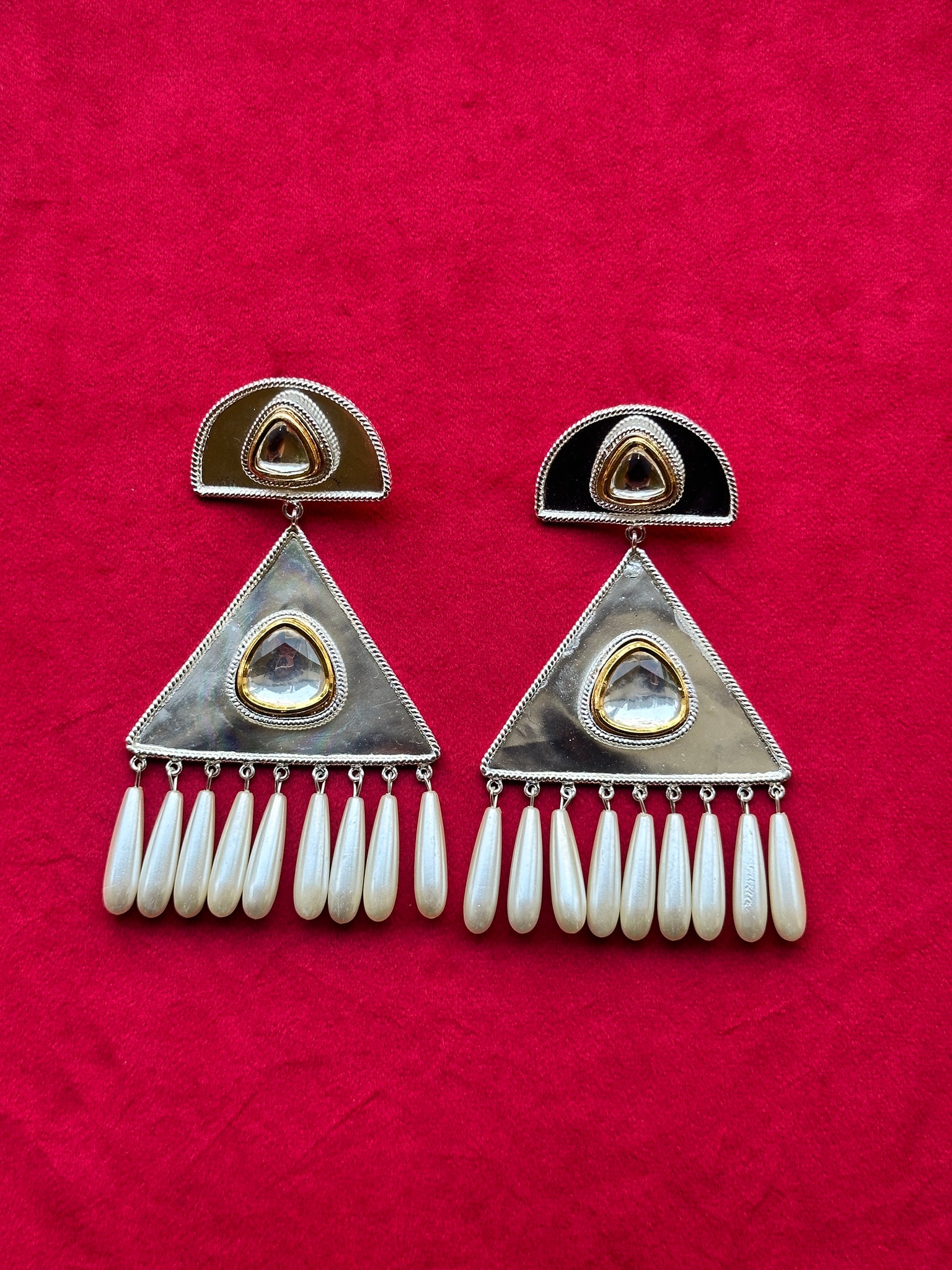 Polki Tribal Chandelier Earrings