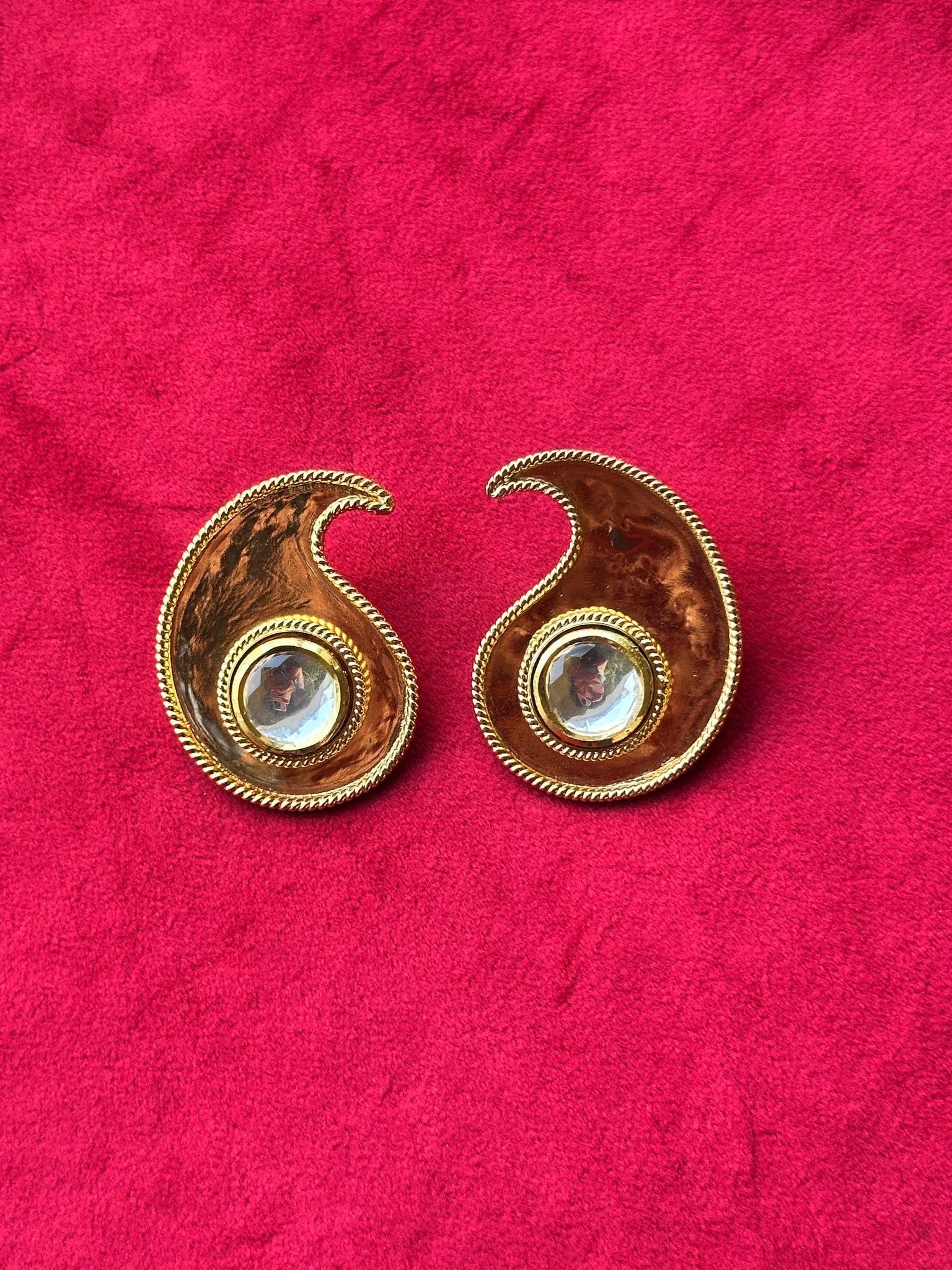 Polki Paisley Earring Gołd