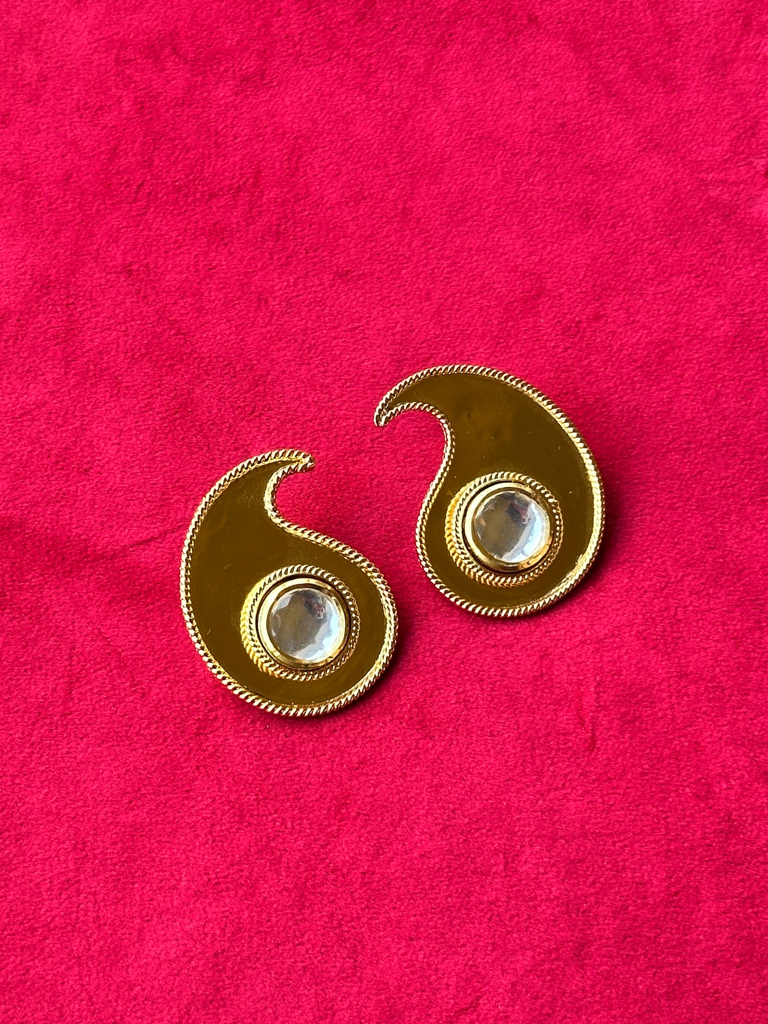 Polki Paisley Earring Gołd