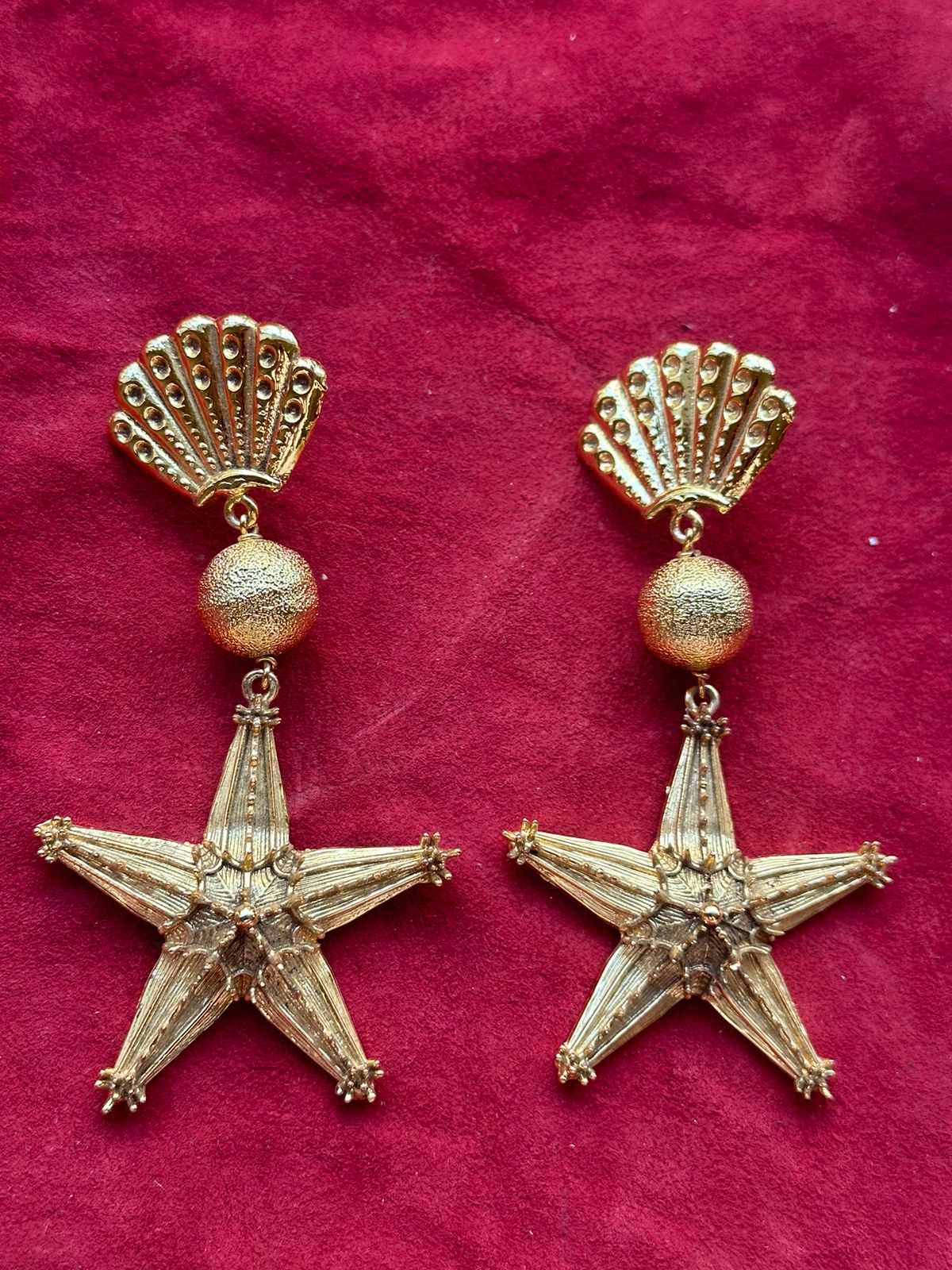 Gold Starfish Danglers