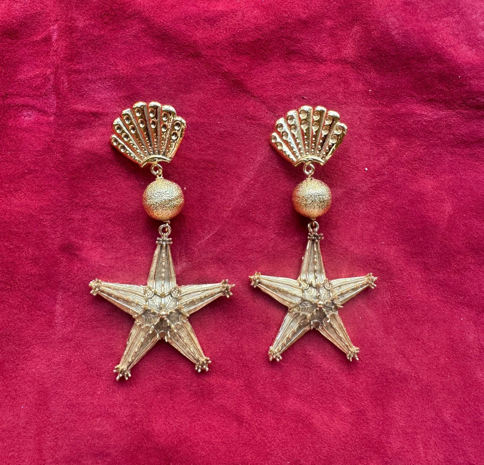 Gold Starfish Danglers