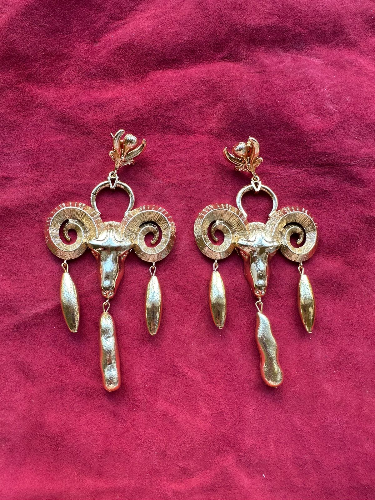 Ram Head Earrings