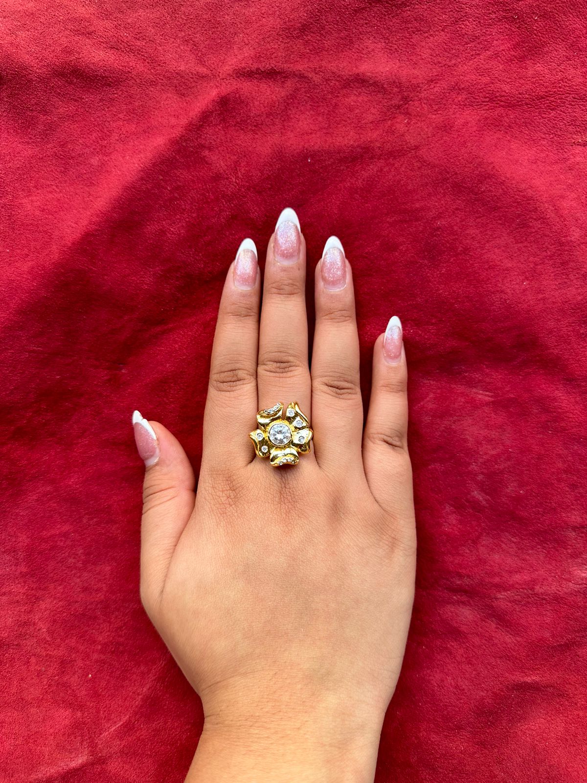 Bejeweled Flower Ring