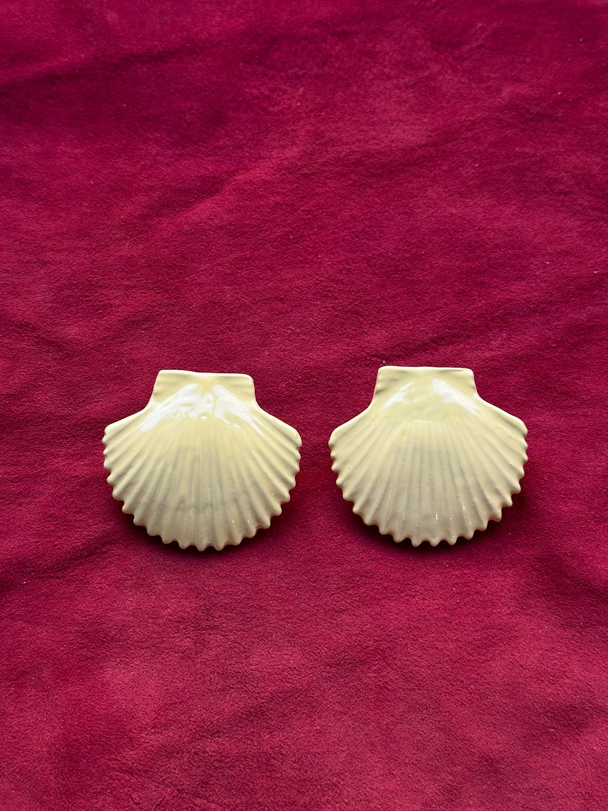 Glossy Finish Yellow Shell Earrings