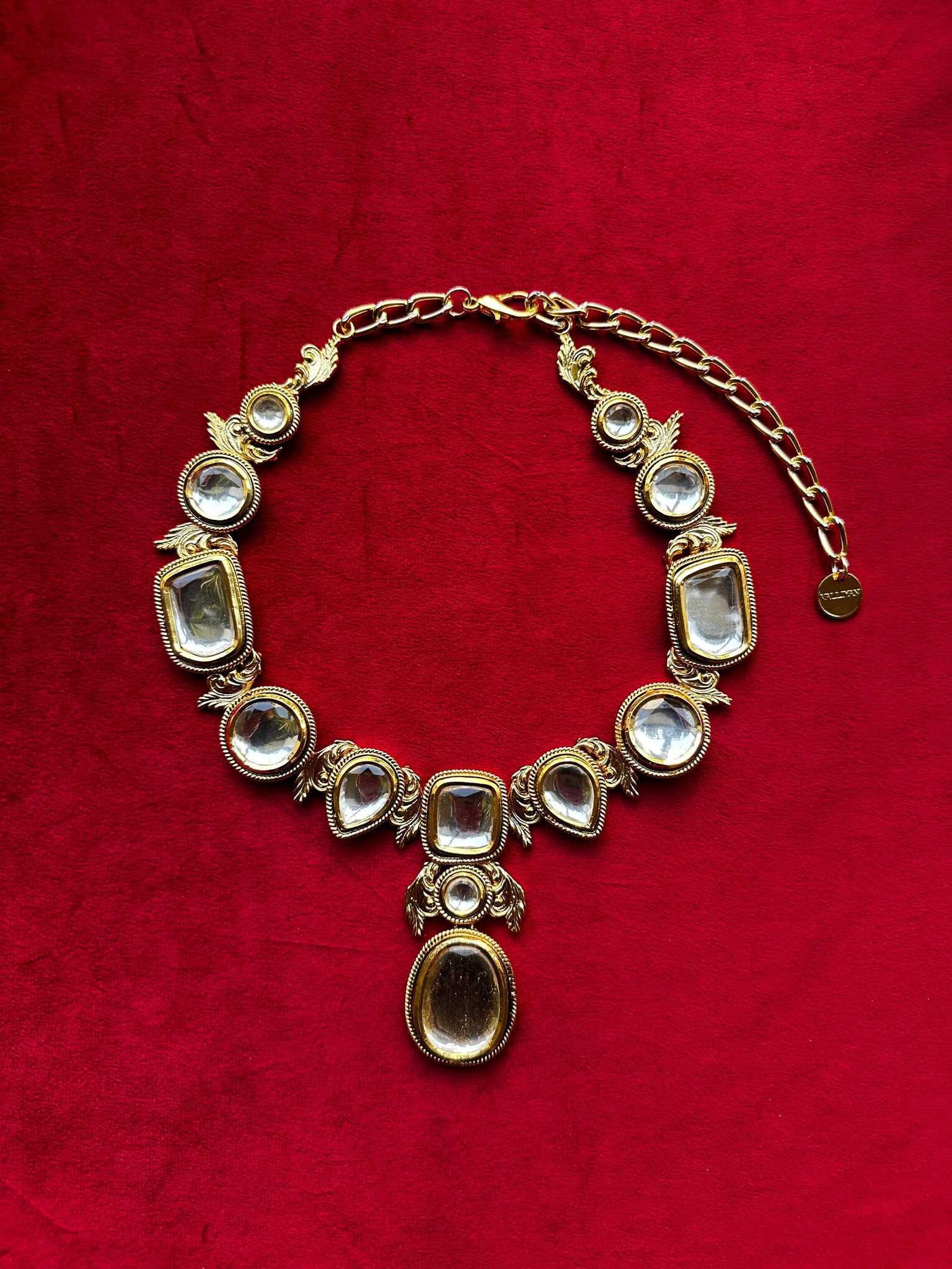 Gold & Silver Polki Rococo Necklace